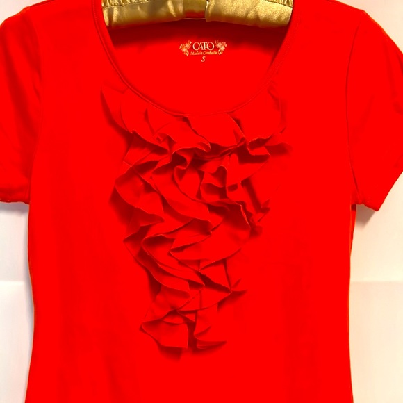 Cato Red Ruffle Blouse - Picture 2 of 6